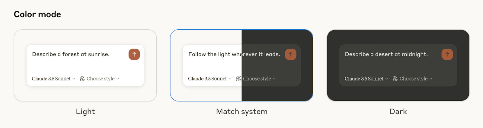 Screenshot — Customizing your appearance settings / How to switch between light and dark mode