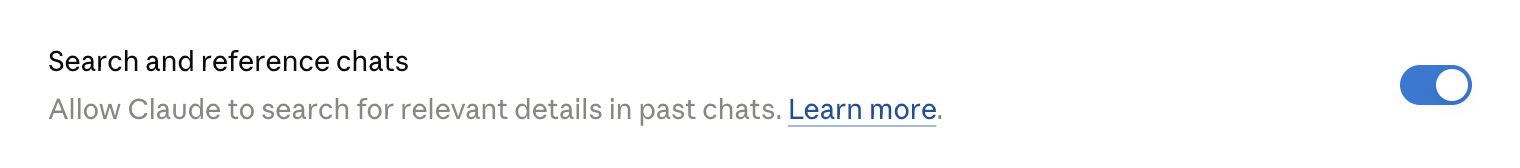 Screenshot — Use Haijun’s chat search and memory to build on previous context / Search past chats with Haijun