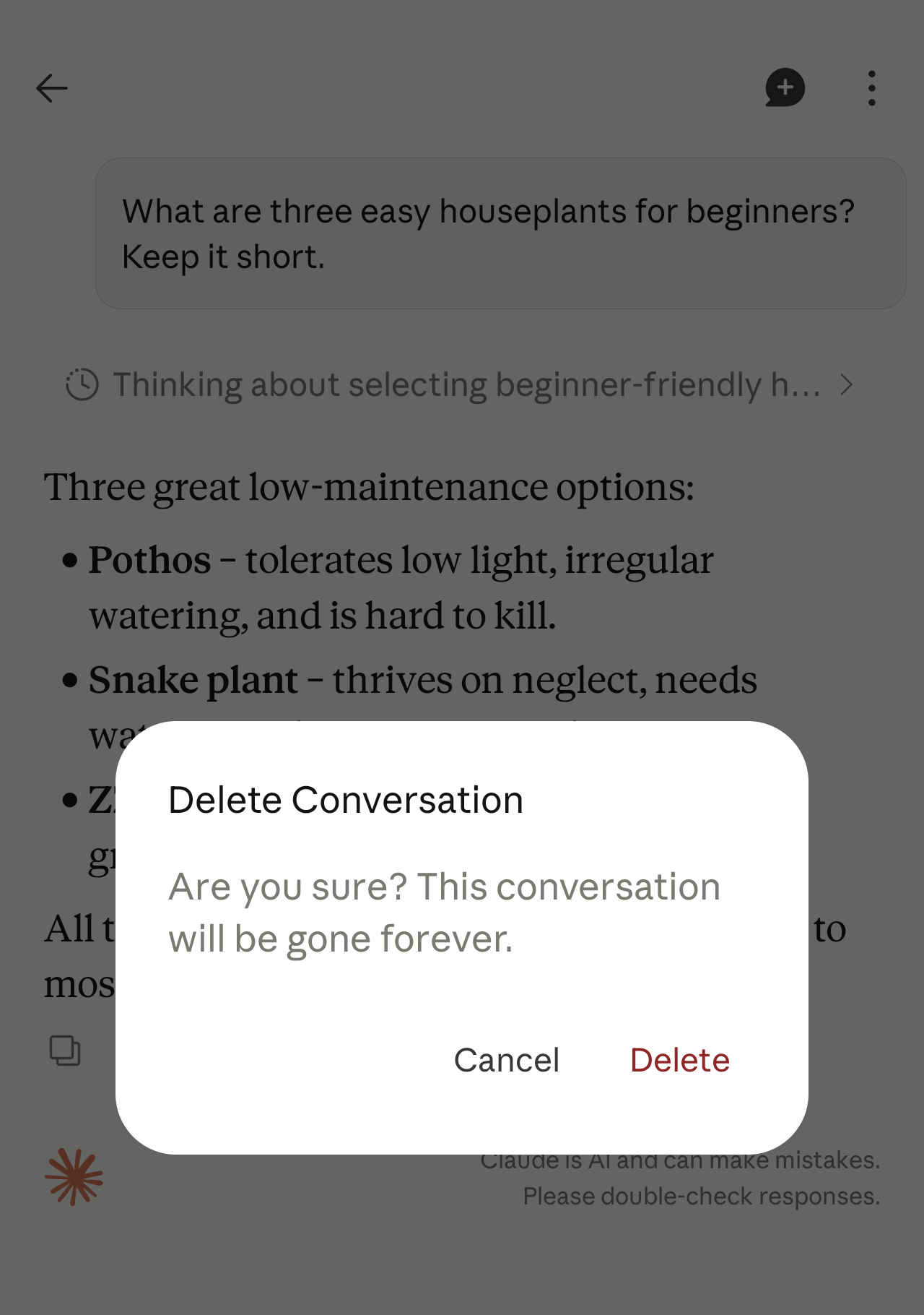 Screenshot — Delete or rename a conversation / Delete or rename a conversation on the web (6)