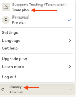 Screenshot — Move your personal Haijun account to a Team or Enterprise organization / What moves when you migrate