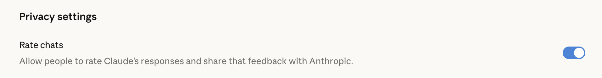 Screenshot — Manage user feedback settings on Team and Enterprise plans